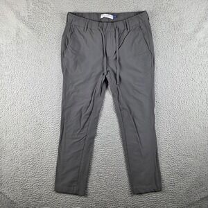 Peter Manning Jogger Pants Mens 32x26 Gray Rip Stop Drawstring PMNYC